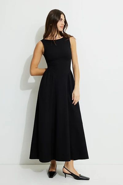 Iris Flared Ponte Maxi Dress