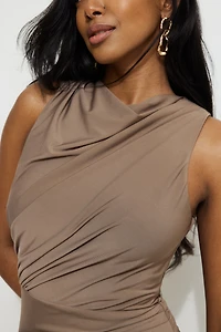 Robe maxi drapée sculptée