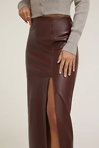 Marlow Faux Leather Midi Skirt
