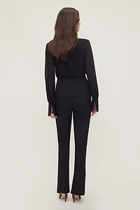 Blouse cache-cœur diaphane