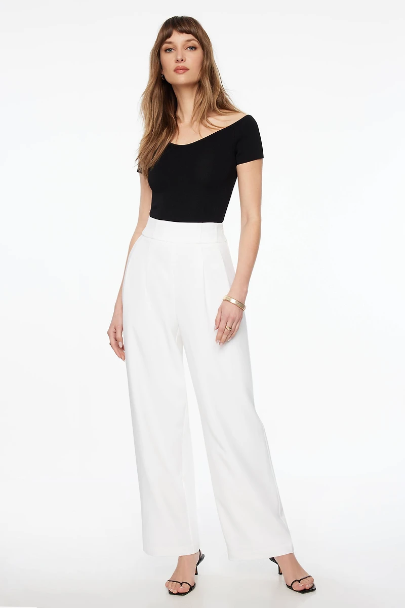 Pantalon à taille haute et jambe large