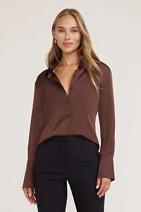 Eva Cinched Satin Shirt