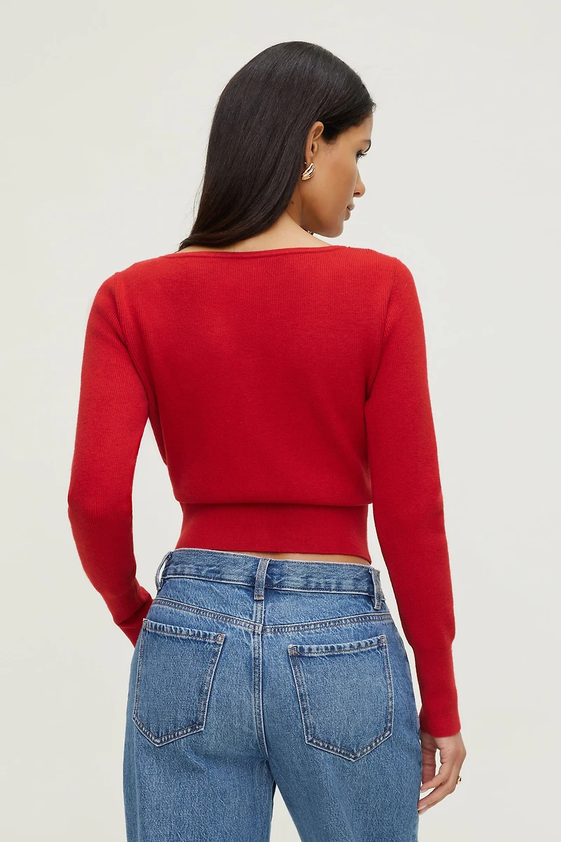 Sara Ribbed Cinch Hem Cardigan