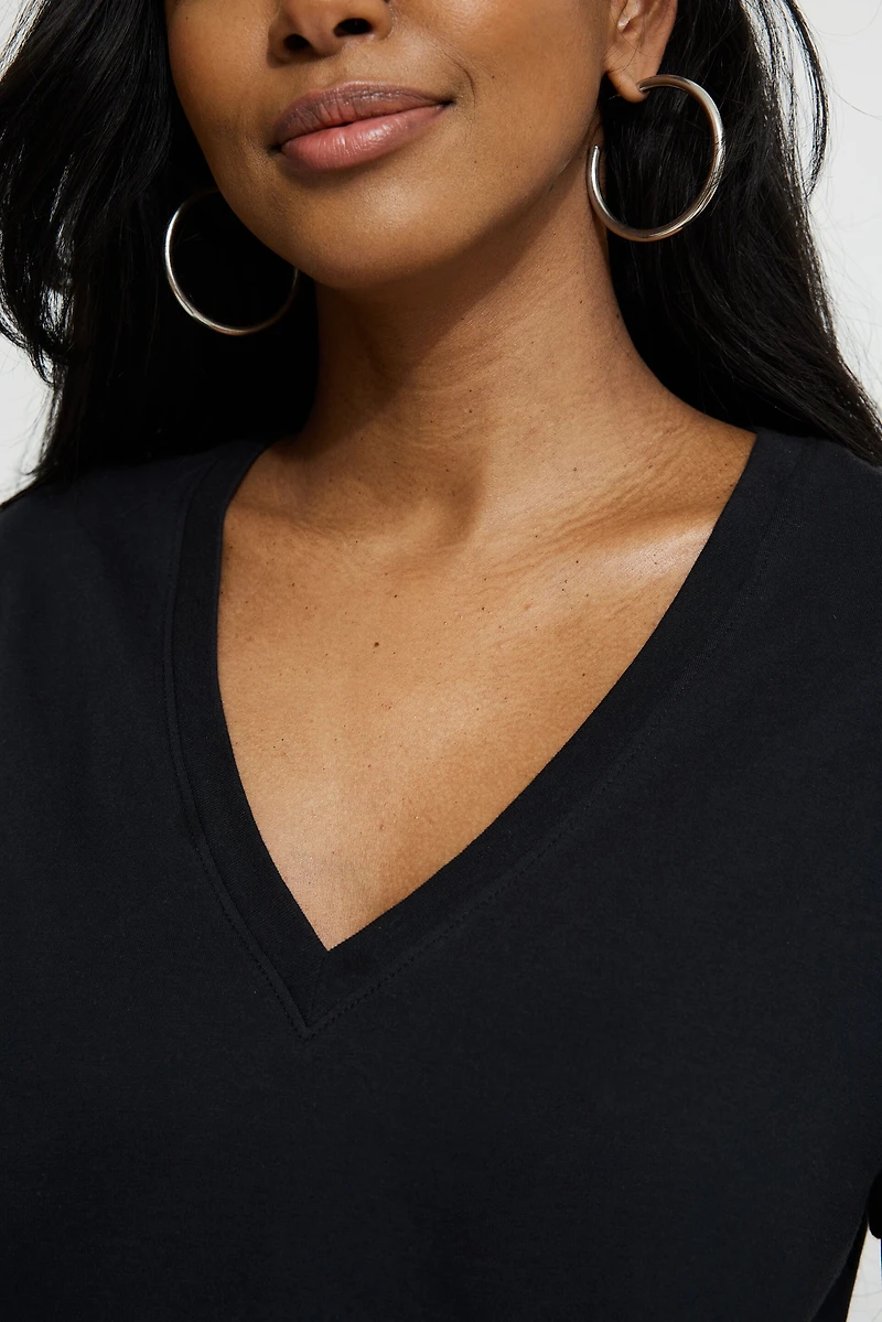 Essential V Neck Cotton T Shirt