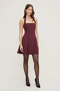 Amaya Satin Halter Mini Dress