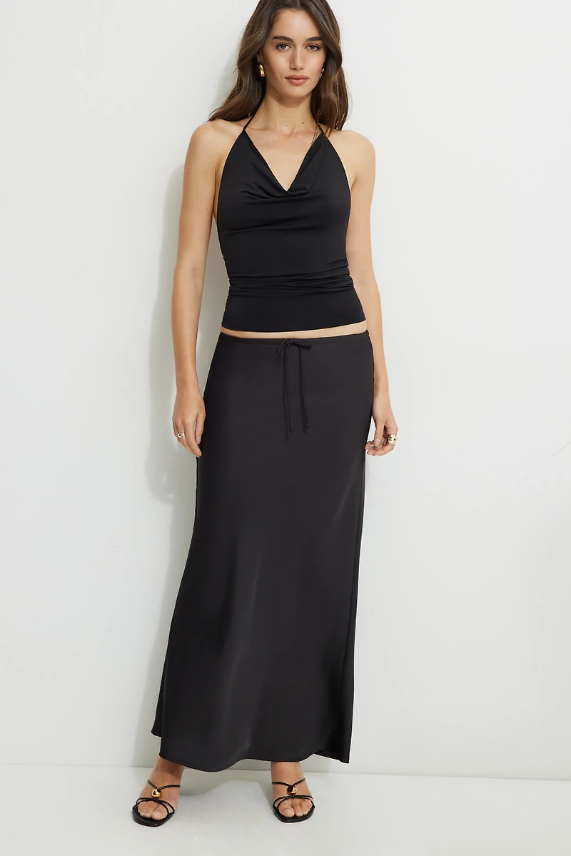 Sculpt Cowl Neck Halter Top
