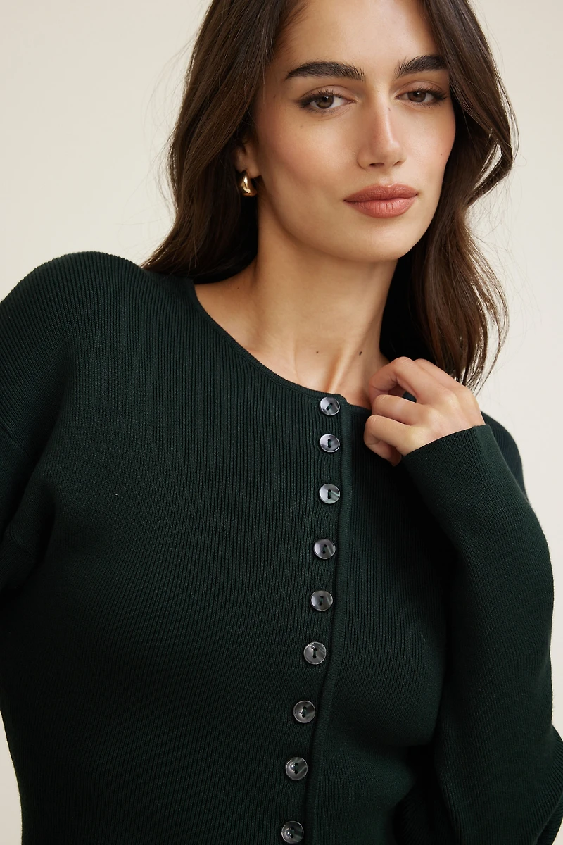 Cardigan ajusté à épaules tombantes