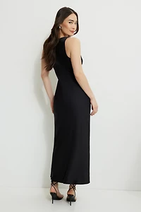 Robe nuisette maxi en satin Roux