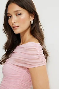Off Shoulder Multiwear Mesh Top