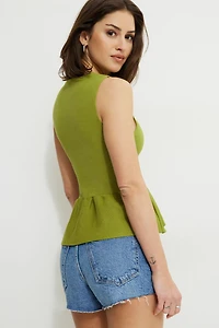 Solene Peplum Knit Tank Top