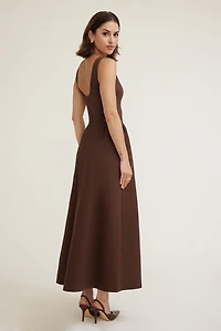 Iris Flared Ponte Maxi Dress