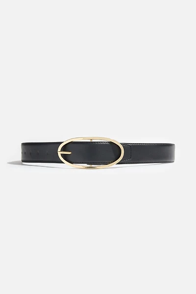 Oval Slim Faux Leather Belt