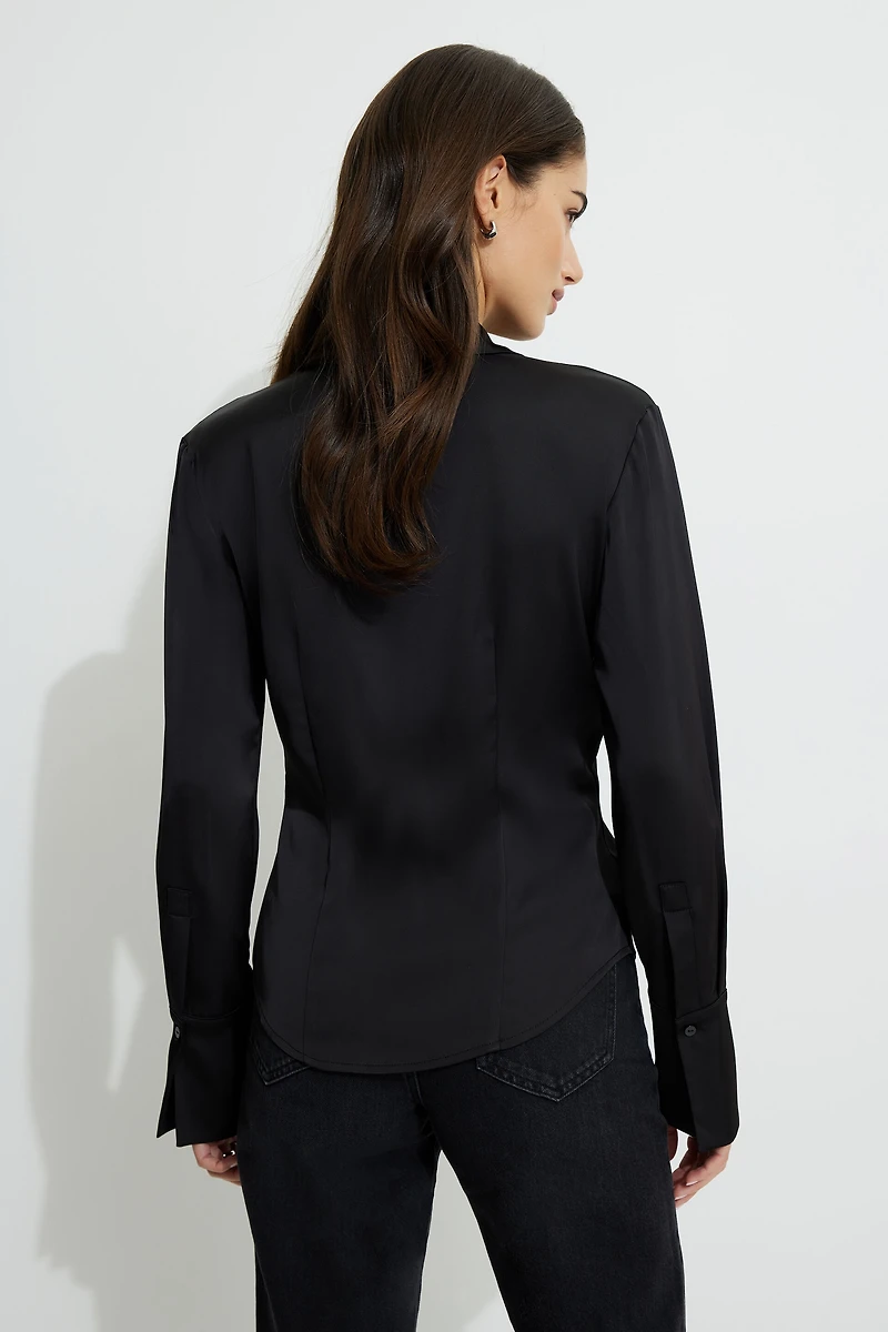 Eva Cinched Satin Shirt