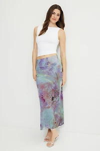 Printed Mermaid Maxi Skirt