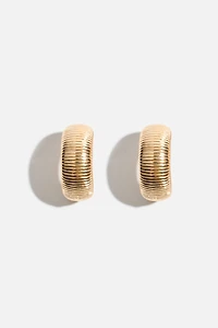 Chunky Ribbed Hoop Earrings