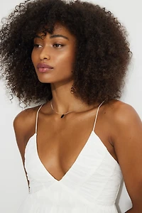 Ruched V Neck Mini Dress