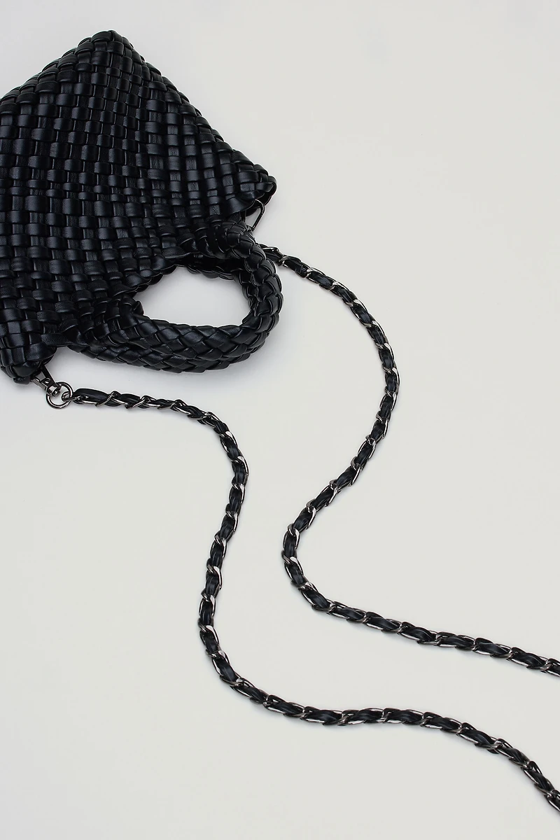 Minifourre-tout en faux cuir tiss