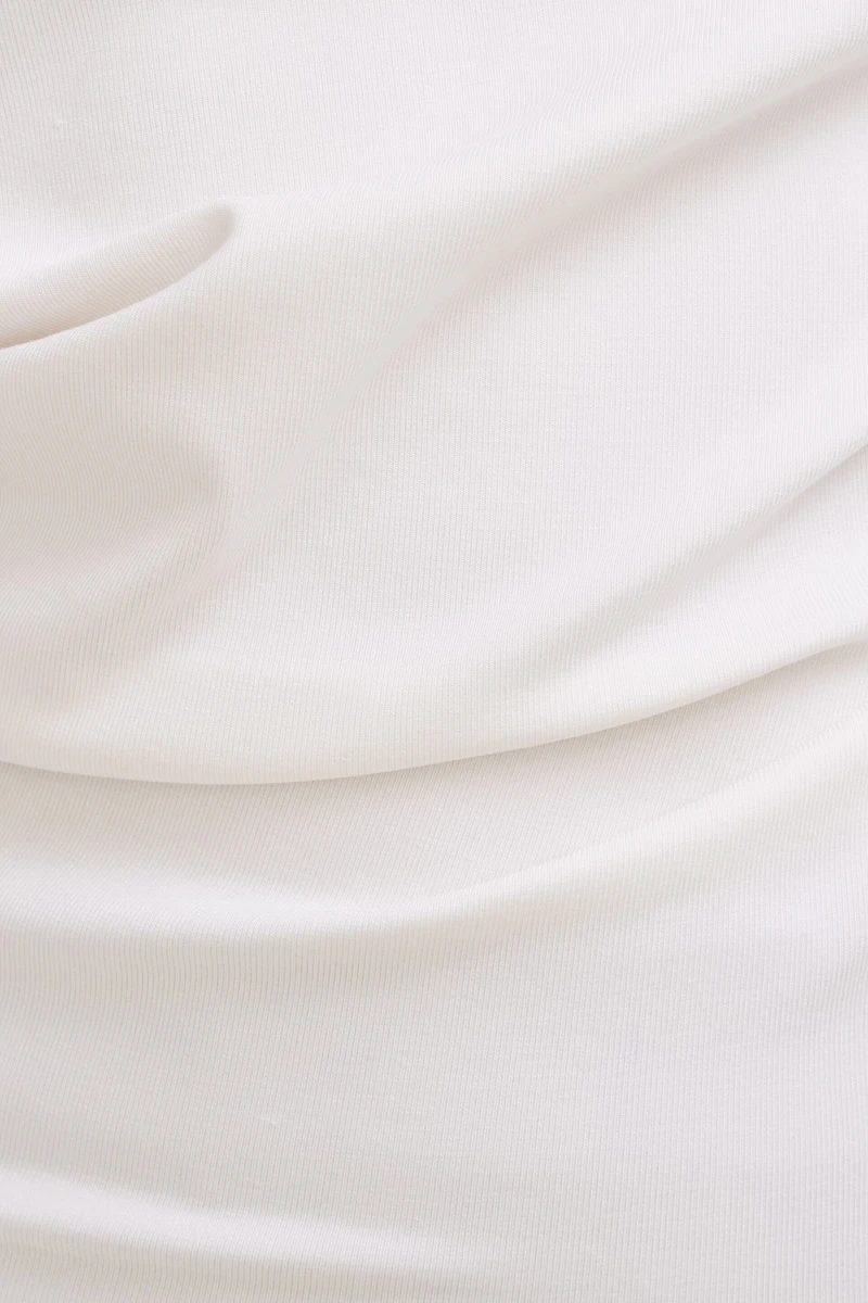 Draped Off Shoulder Long Sleeve Top