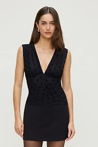 Camisole froncée à pois