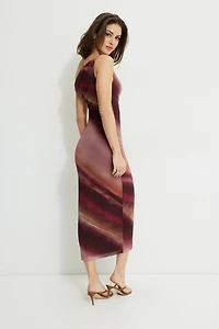Robe maxi en maille à épaules dégagées