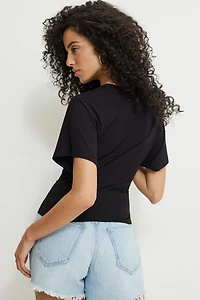 Andrea Shirred Jersey T Shirt