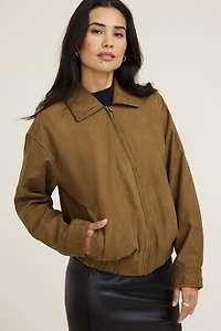 Blouson d’entraîneur en faux suède