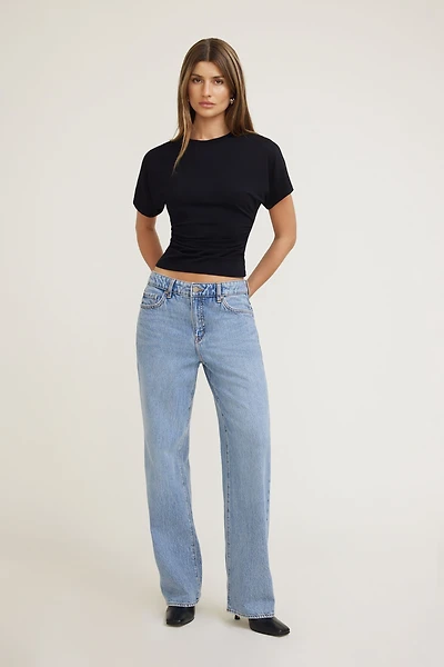 Andrea Shirred Jersey T Shirt