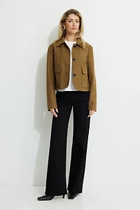 Cropped Faux Suede Jacket