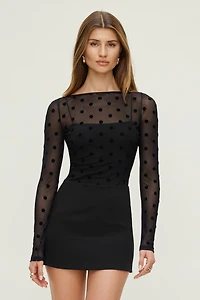 Dylane Polka Dot Mesh Bodysuit