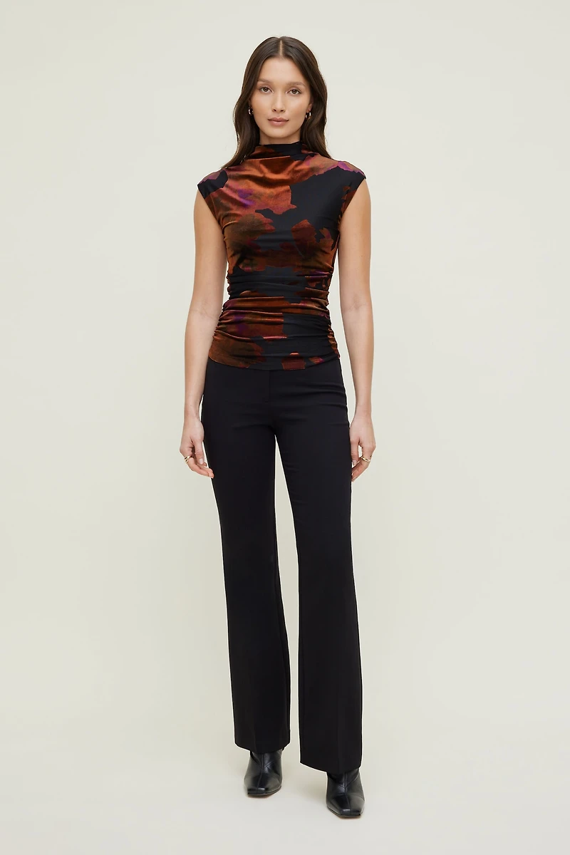 Burnout Cap Sleeve Top