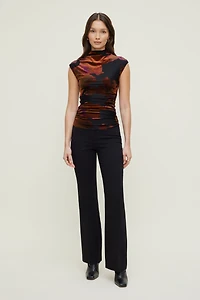 Burnout Cap Sleeve Top