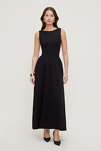 Iris Flared Ponte Maxi Dress