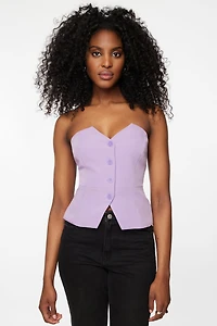 Leilani Button Detail Bustier Top