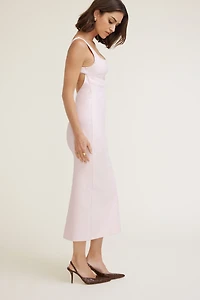 Open Back Ponte Maxi Dress