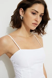 Peplum Poplin Cami Top