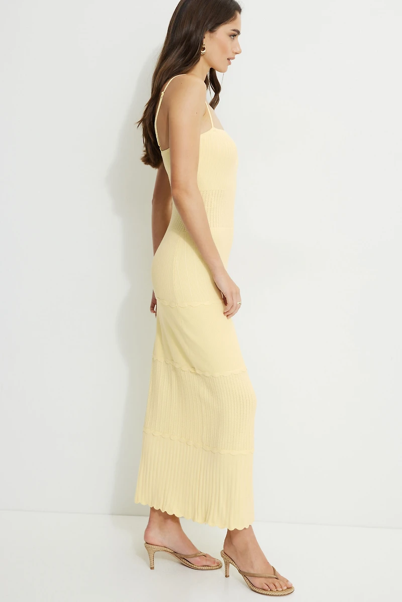 Robe cami maxi en pointelle