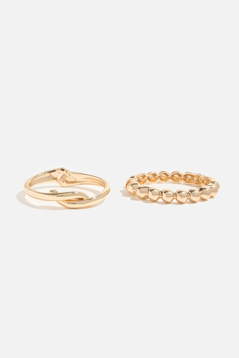 Ensemble de 2 bracelets à bulles et torsadés à charnière