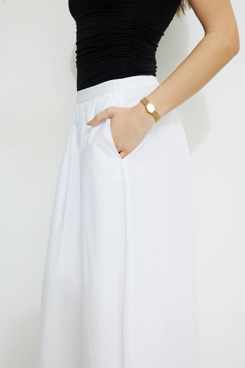 Jupe maxi volumineuse en popeline Lily