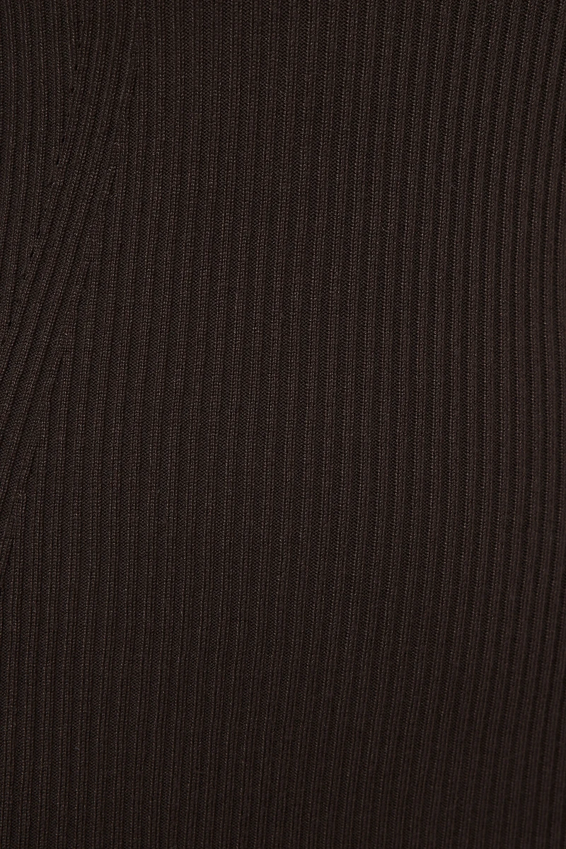 Ribbed Mini Sweater Polo Dress