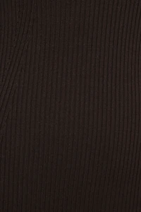 Ribbed Mini Sweater Polo Dress