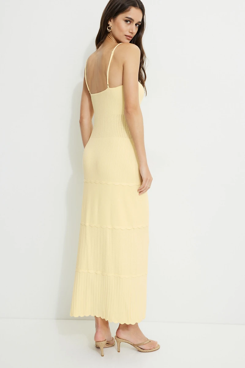 Robe cami maxi en pointelle