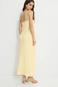 Robe cami maxi en pointelle