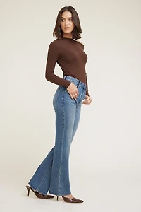 Jean extensible semi-évasé à taille haute Elodie