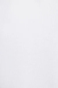 Ribbed U Neck Long Sleeve T Shirt