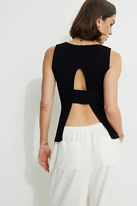 Open Back Knit Tank Top