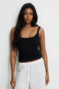 Camisole à côtes panachées