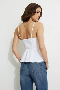 Peplum Poplin Cami Top