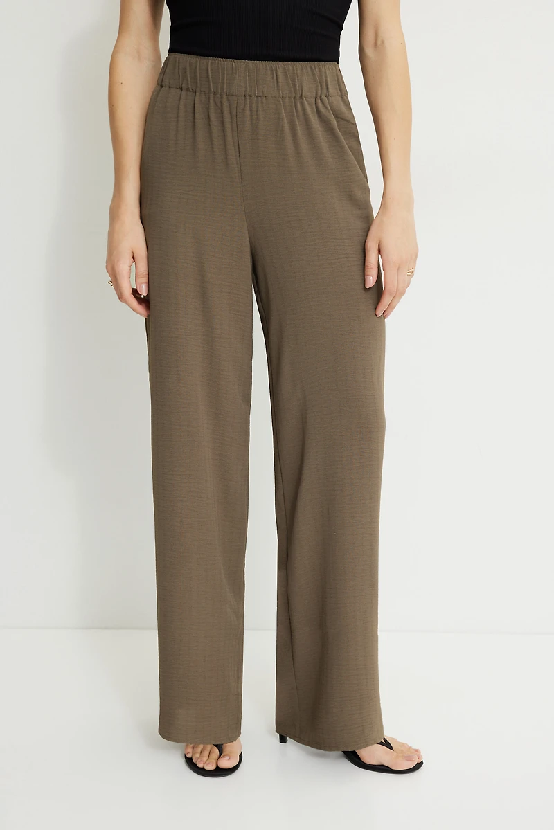 Pantalon à enfiler jambe large