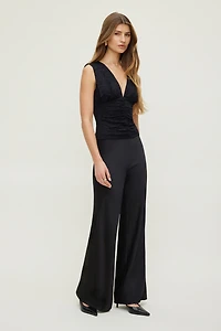 Camisole froncée en dentelle