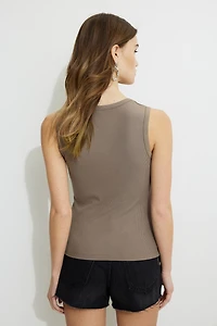 Camisole côtelée à encolure échancrée Hallie